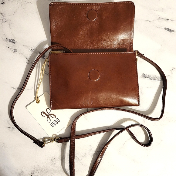 NWT HOBO 'Jetty' Brown Leather Crossbody/Shoulder/Clutch Bag - Picture 2 of 9